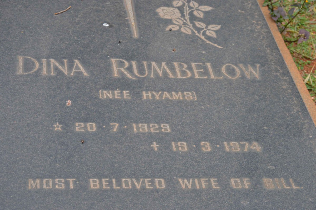 RUMBELOW Dina nee HYAMS 1929-1974
