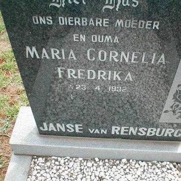 RENSBURG Maria Cornelia Fredrika, Janse van 1932-