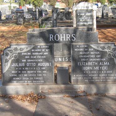 ROHRS Julius Otto August 1927-1981 &amp; Elizabeth Alma MEYER 1926-2005