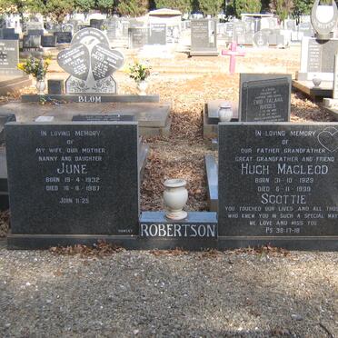 ROBERTSON Hugh Macleod 1929-1999 &amp; June 1932-1987