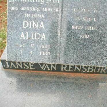 RENSBURG  Dina Alida, Janse van 189?-1984