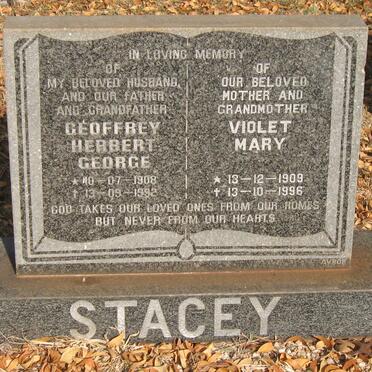 STACEY Geoffrey Herbert George 1908-1992 &amp; Violet Mary 1909-1996