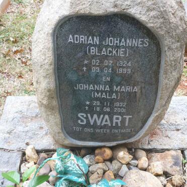 SWART Adrian Johannes 1924-1999 &amp; Johanna Maria 1932-2001