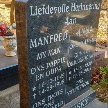 SHAWINSKY Manfred 1942-1998 & Anna 1939-2019