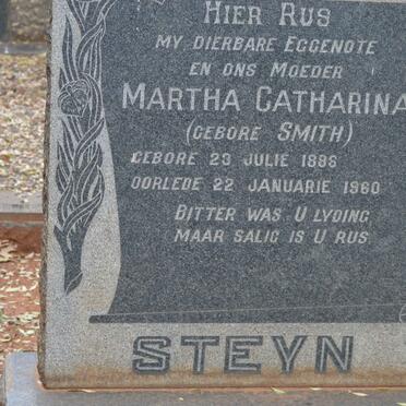 STEYN Martha Catharina nee SMITH 1886-1960