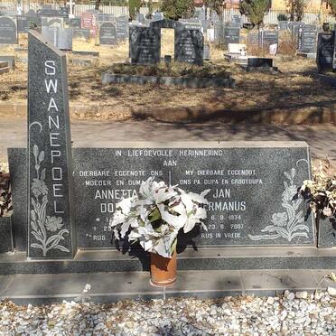 SWANEPOEL Jan Hermanus 1934-2007 & Annette Doris 1938-1980