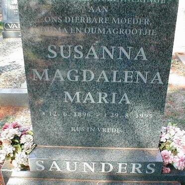 SAUNDERS Susanna Magdalena Maria 1896-1995