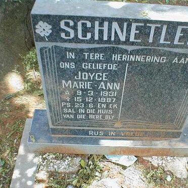 SCHNETLER Joyce Marie-Ann 1931-1987