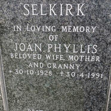 SELKIRK Joan Phyllis 1928-1991