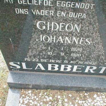 SLABBERT Gideon Johannes 1927-1980