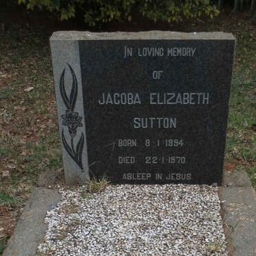 SUTTON Jacoba Elizabeth 1894-1970