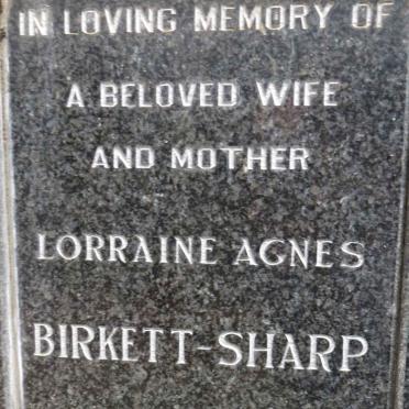 SHARP Lorraine Agnes, BIRKETT 1939-1983