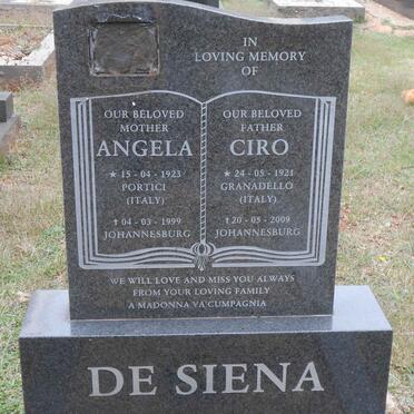SIENA Ciro, de 1921-2009 &amp; Angela 1923-1999