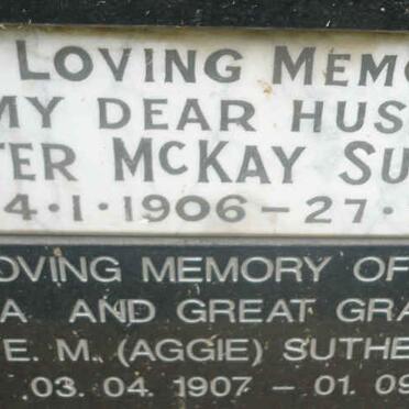 SUTHERLAND Alister McKay 1906-1971 &amp; E.M. 1907-1999