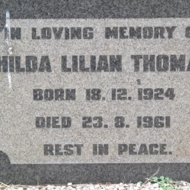 THOMAS Hilda Lilian 1924-1961