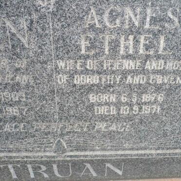 TRUAN Agnes Ethel 1876-1971 :: TRUAN Gwen 1903-1967