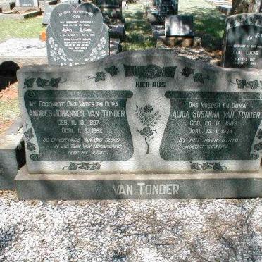 TONDER Andries Johannes, van 1897-1962 &amp; Alida Susanna 1903-1984
