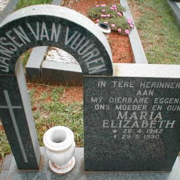 VUUREN Maria Elizabeth, Jansen van 1942-1990