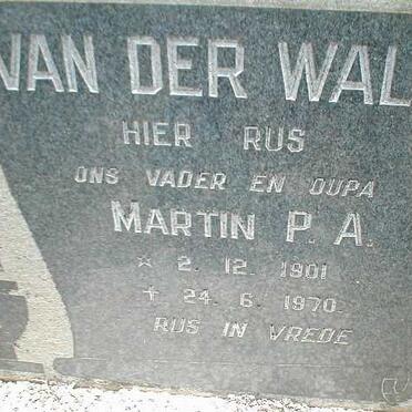WALT Martin P.A., van der 1901-1970