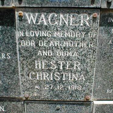 WAGNER Hester Christina 1918-