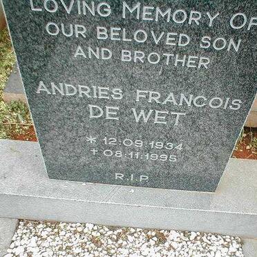 WET Andries Francois, de 1934-1995
