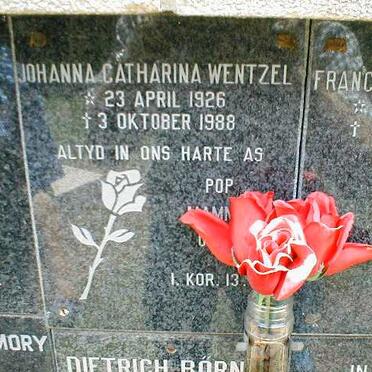 WENTZEL Johanna Catharina 1926-1988