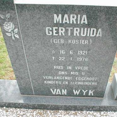 WYK Maria Gertruida, van nee KOSTER 1921-1976
