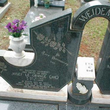 WEIDEMAN Josef le Grange 1931-1988