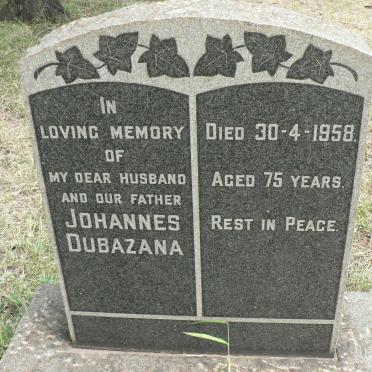 DUBAZANA Johannes -1958