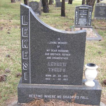 LEKESI Andrew Tshepo 1931-1957