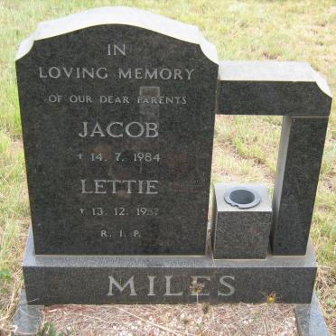 MILES Jacob -1984 &amp; Lettie -1957