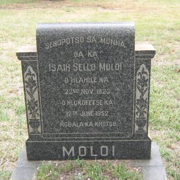 MOLOI Isaih Sello 1923-1952