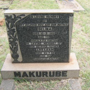 MAKURUBE Abraham -1950 &amp; Selina -1951
