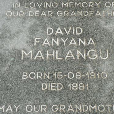 MAHLANGU David Fanyana 1910-1991