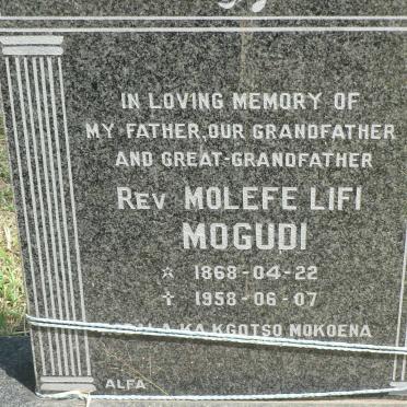 MOGUDI Molefe Lifi 1868-1958
