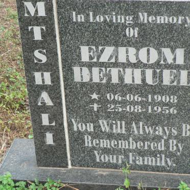MTSHALI Ezrom Bethuel 1908-1956
