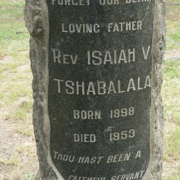 TSHABALALA Isaiah V. 1898-1953