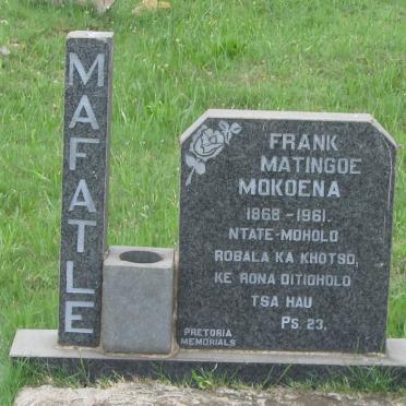 MAFATLE Frank Matingoe Mokoena 1868-1961