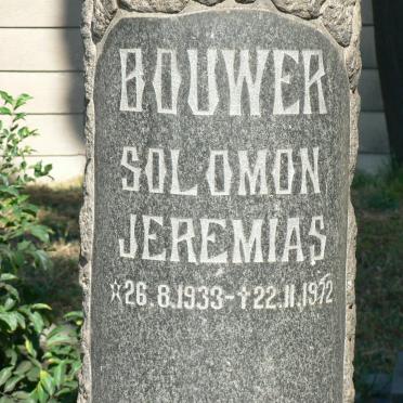 BOUWER Solomon Jeremias 1933-1972