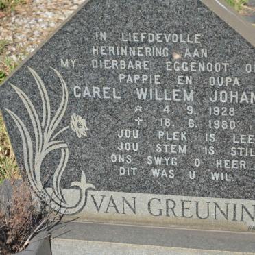 GREUNING Carel Willem Johannes, van 1928-1980