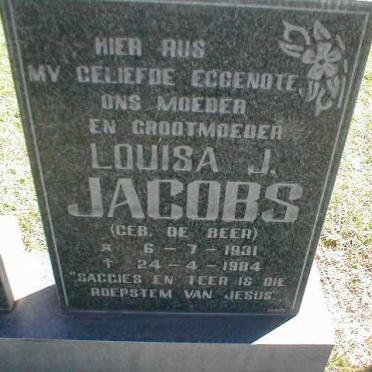JACOBS Louisa J. nee DE BEER 1931-1984