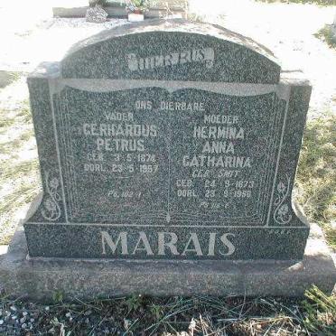 MARAIS Gerhardus Petrus 1874-1957 &amp; Hermina Anna Catharina SMIT 1873-1956