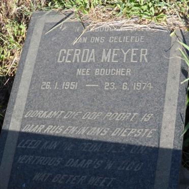 MEYER Gerda nee BOUCHER 1951-1974