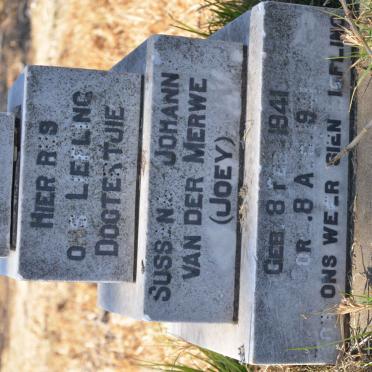 MERWE Sussana Johanna, van der 1941-1941