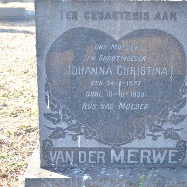 MERWE Johanna Christina, van der 1857-1935