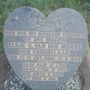 MERWE Elsje C., van der nee GROBBELAAR 1917-1944