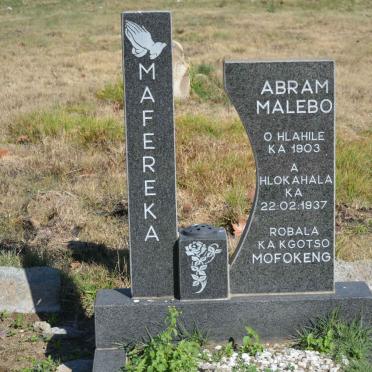 MAFEREKA Abram Malebo 1903-1937