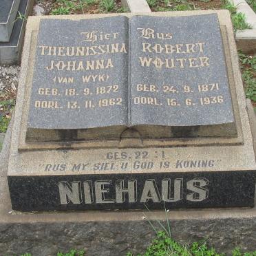 NIEHAUS Robert Wouter 1871-1936 &amp; Theunissina Johanna VAN WYK 1872-1962