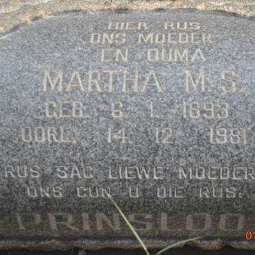 PRINSLOO Martha M.S. 1893-1981
