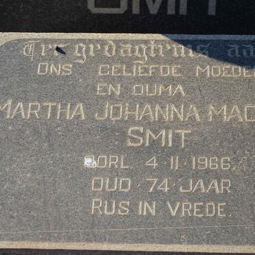 SMIT Izak Theunis Johannes -1935 &amp; Martha Johanna Magrieta -1966
